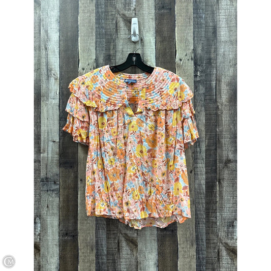 Top Short Sleeve By Democracy In Multi-colored, Size: 1x