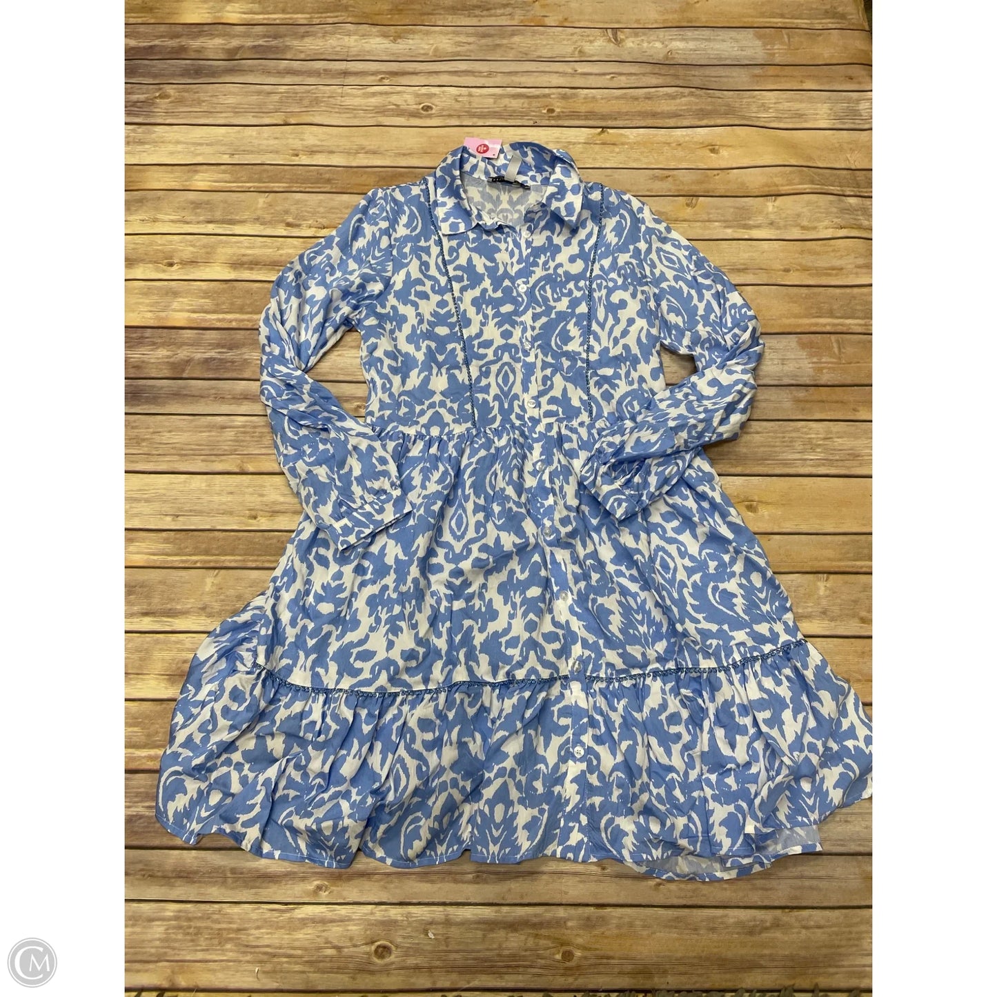 Dress Casual Midi By Ellen Tracy In Blue & White, Size: Xs