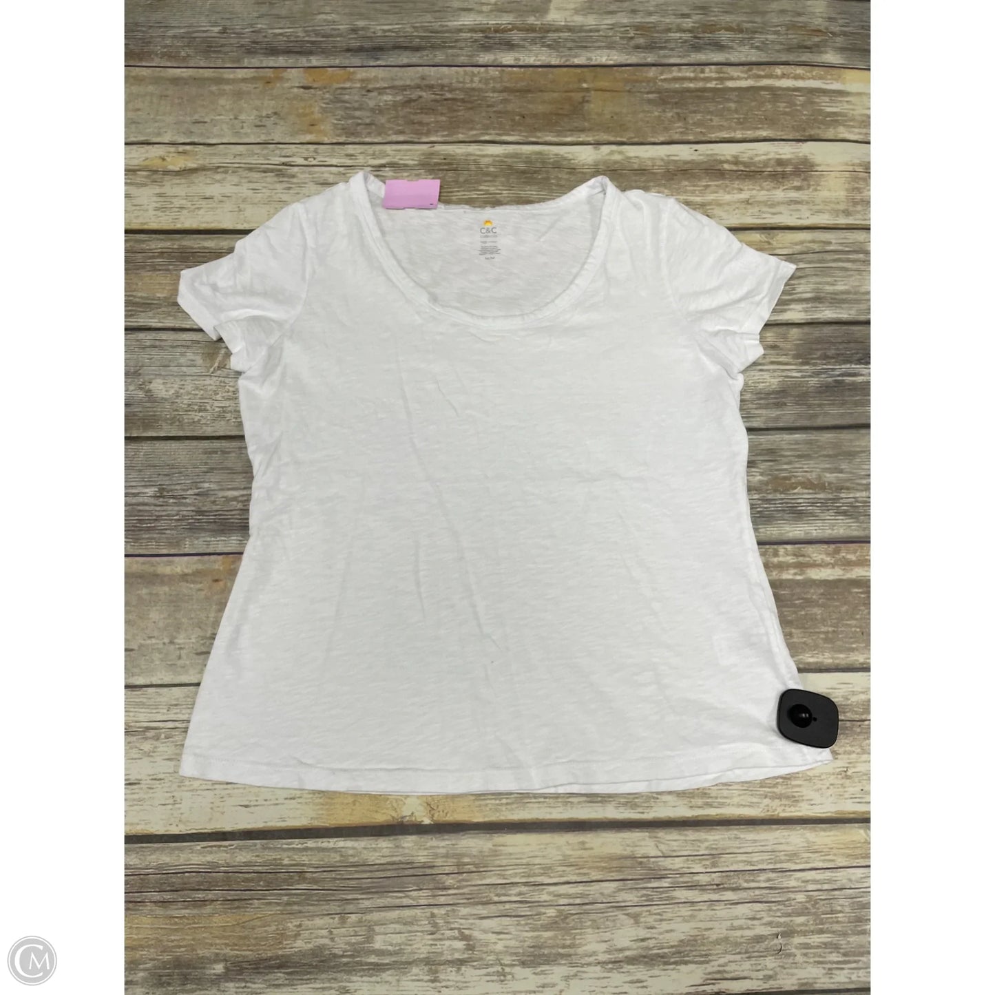 Top Short Sleeve Basic By C And C In White, Size: M