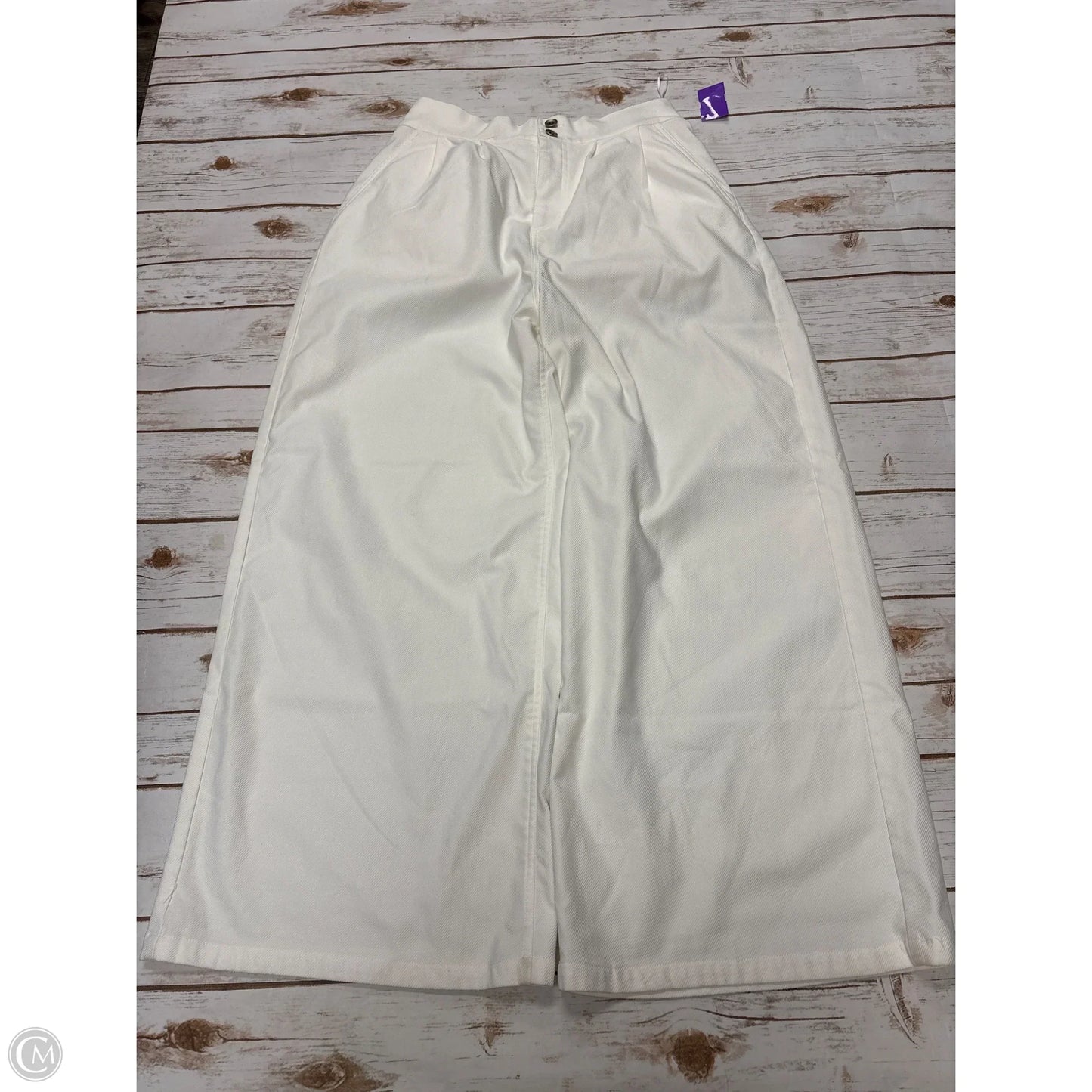Pants Wide Leg By Cme In White, Size: L