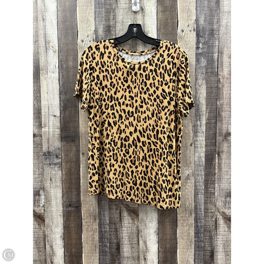Top Short Sleeve By Nine West In Animal Print, Size: L