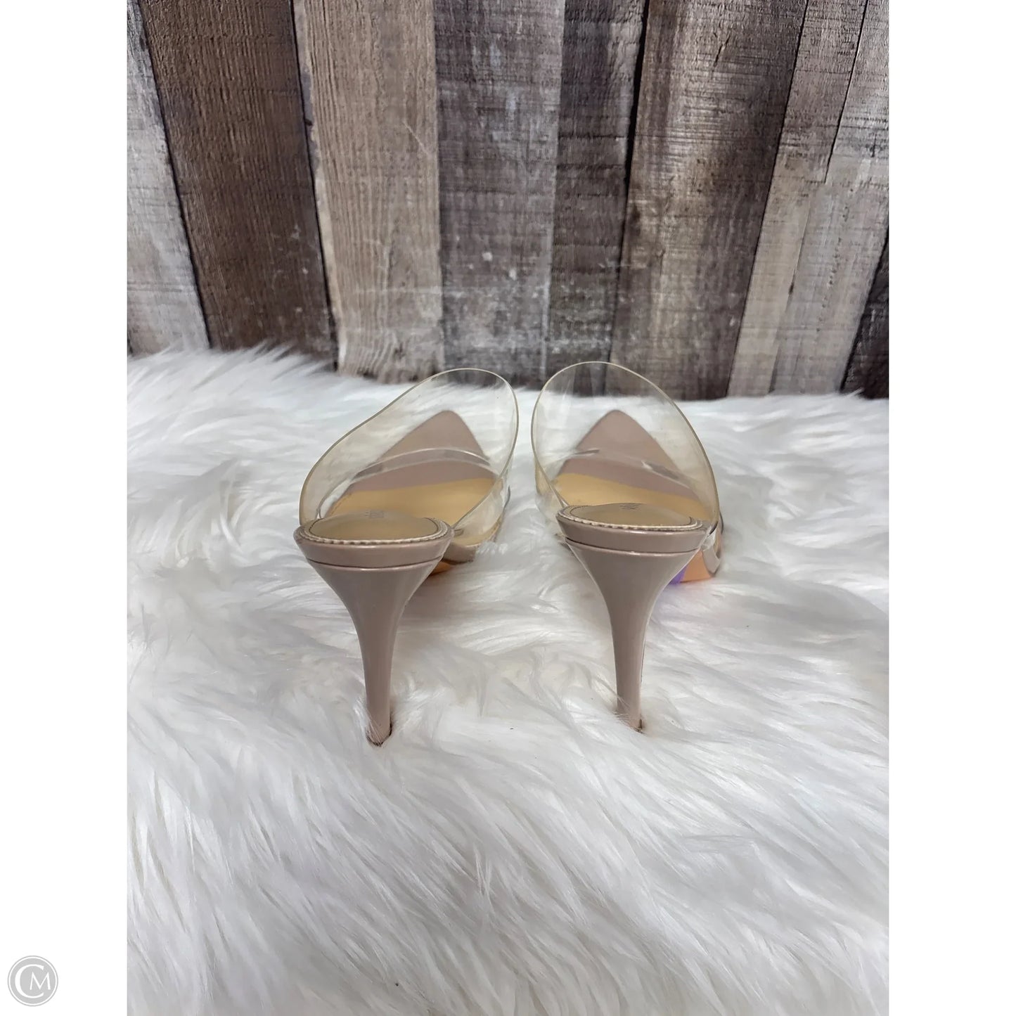 Sandals Heels Stiletto By Cme In Clear, Size: 9.5