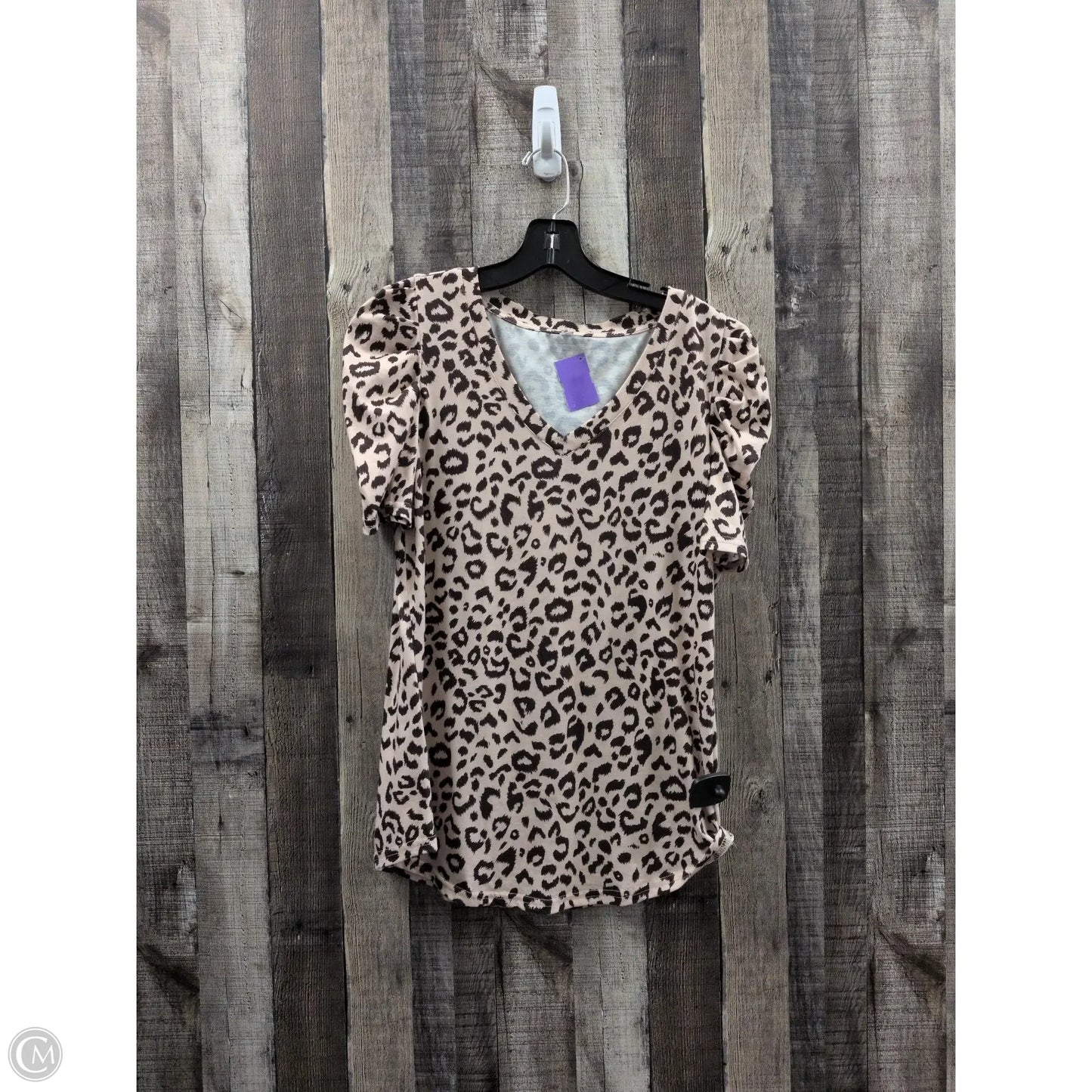 Top Short Sleeve By Cmf In Animal Print, Size: S