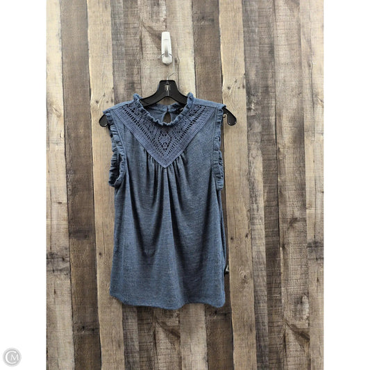 Top Sleeveless By Cable And Gauge In Blue, Size: M