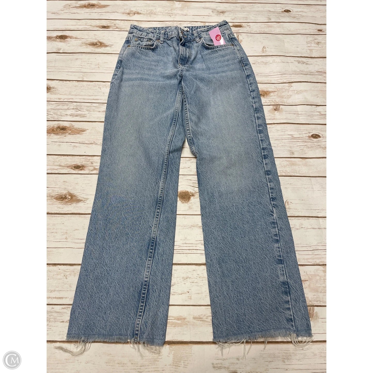 Jeans Wide Leg By Zara In Blue Denim, Size: 4