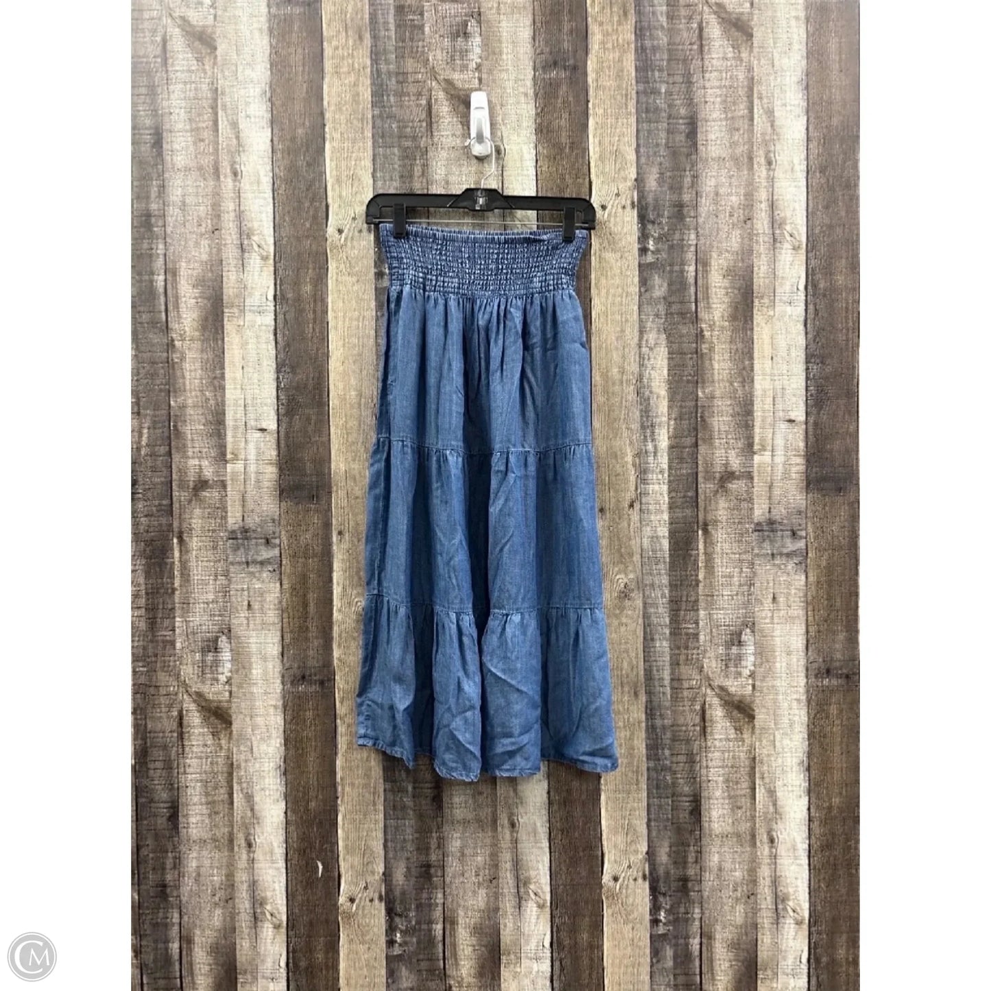 Skirt Midi By Chelsea And Theodore In Blue Denim, Size: S
