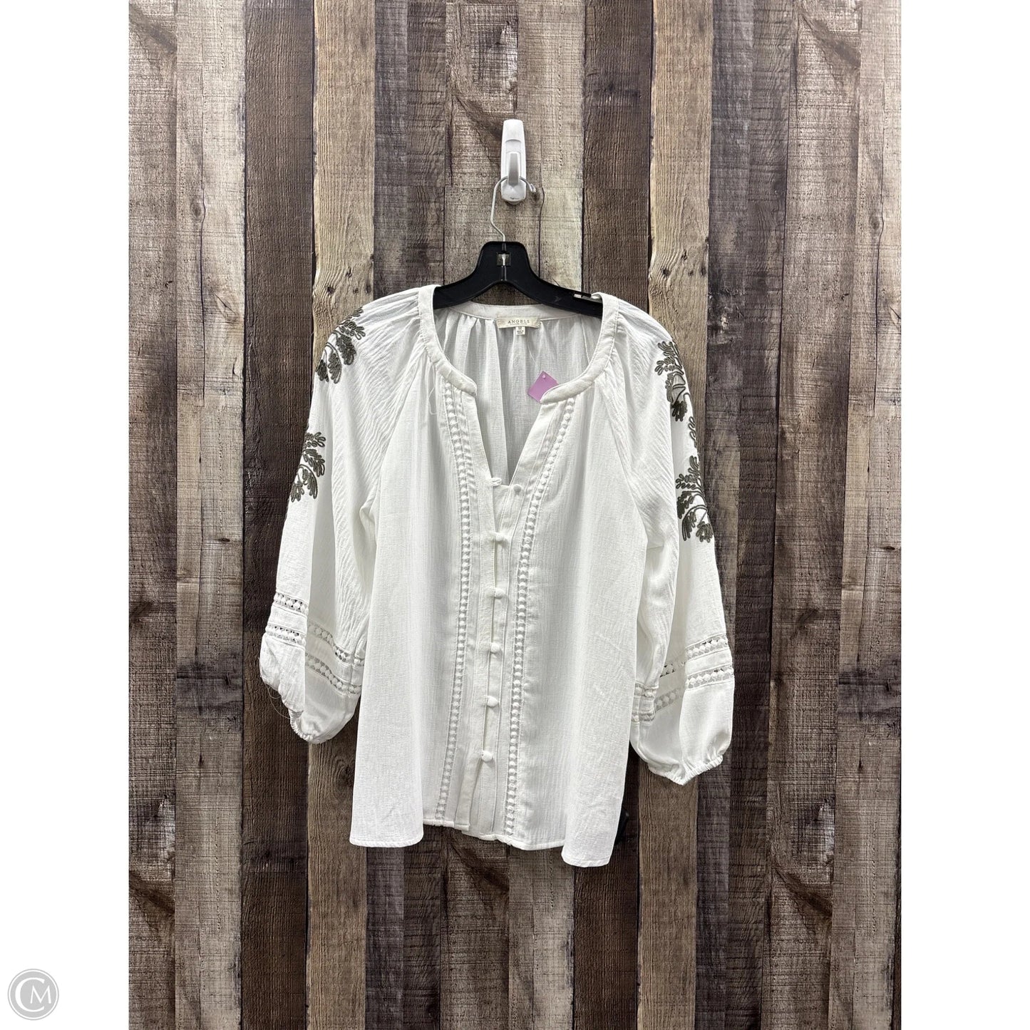 Top Long Sleeve By Angels In White, Size: M