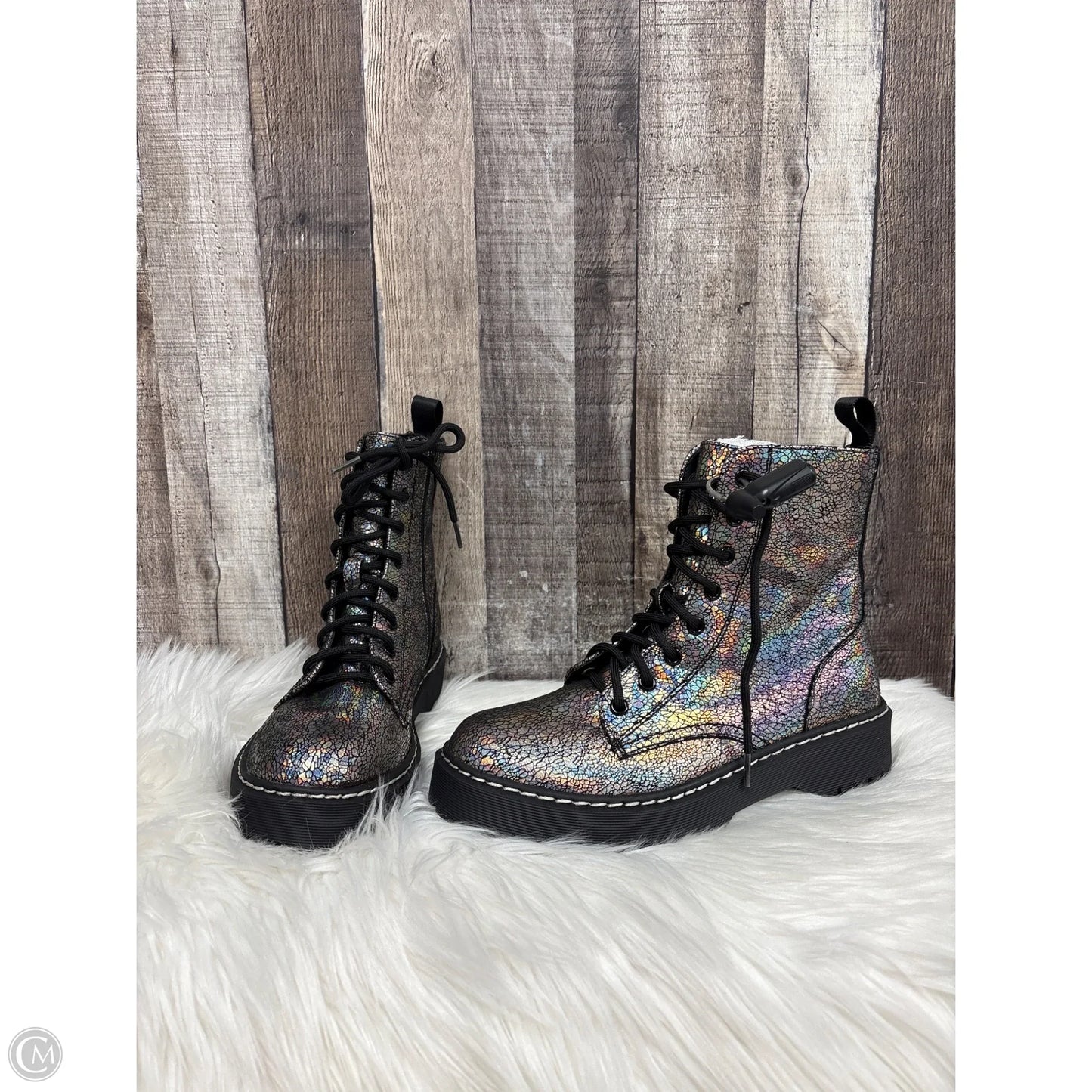 Boots Combat By Mix No 6 In Silver, Size: 8
