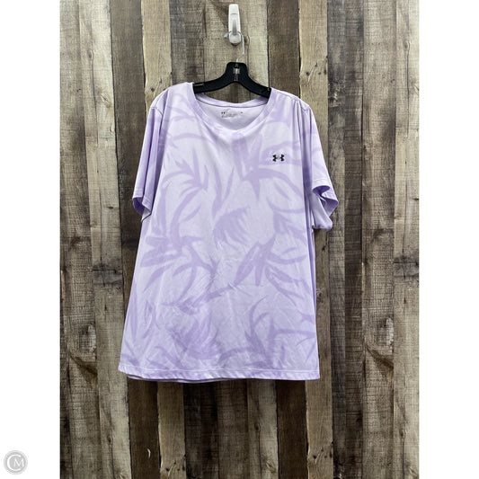 Athletic Top Short Sleeve By Under Armour In Purple, Size: 3x