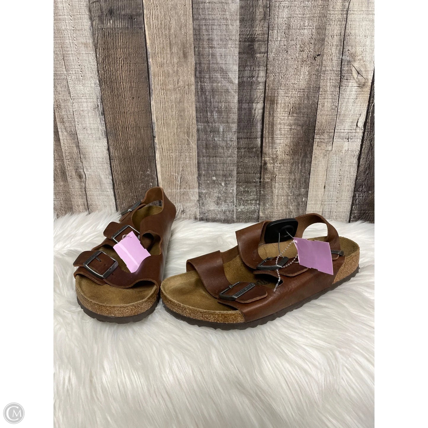 Sandals Flats By Birkenstock In Brown, Size: 10