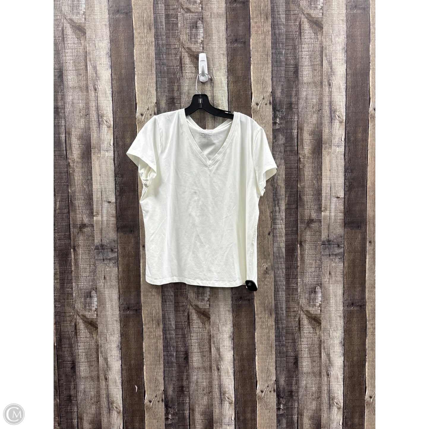 Top Short Sleeve By Chicos In White, Size: Xl