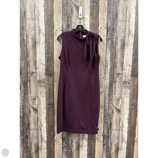 Dress Casual Midi By Calvin Klein In Maroon, Size: M