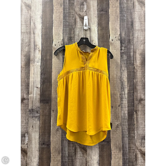 Top Sleeveless By Loft In Yellow, Size: S