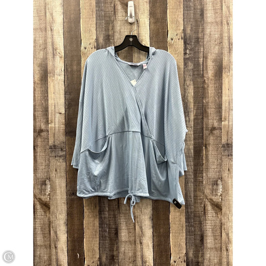 Top Long Sleeve By Any Body In Blue, Size: 3x