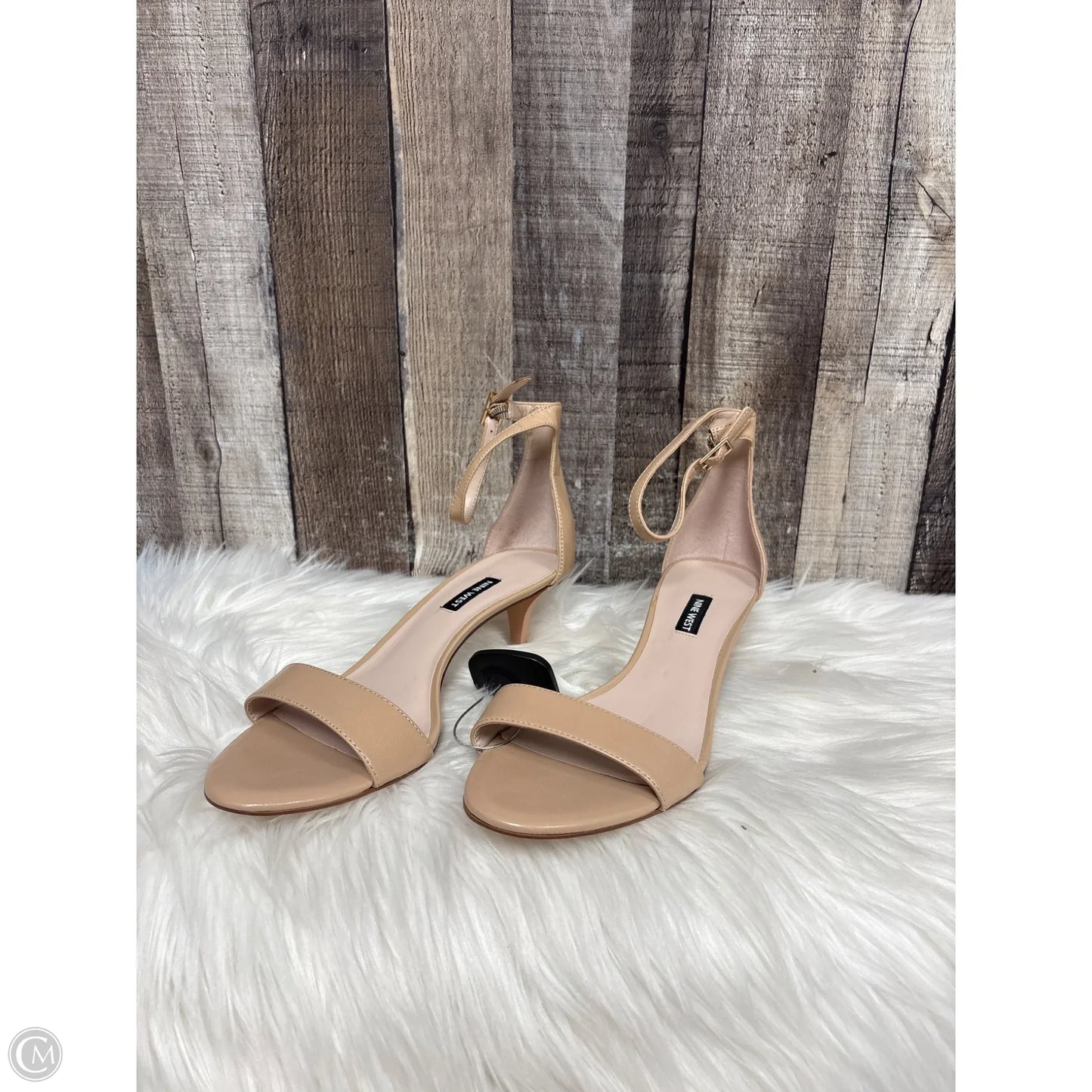 Sandals Heels Kitten By Nine West In Beige, Size: 10