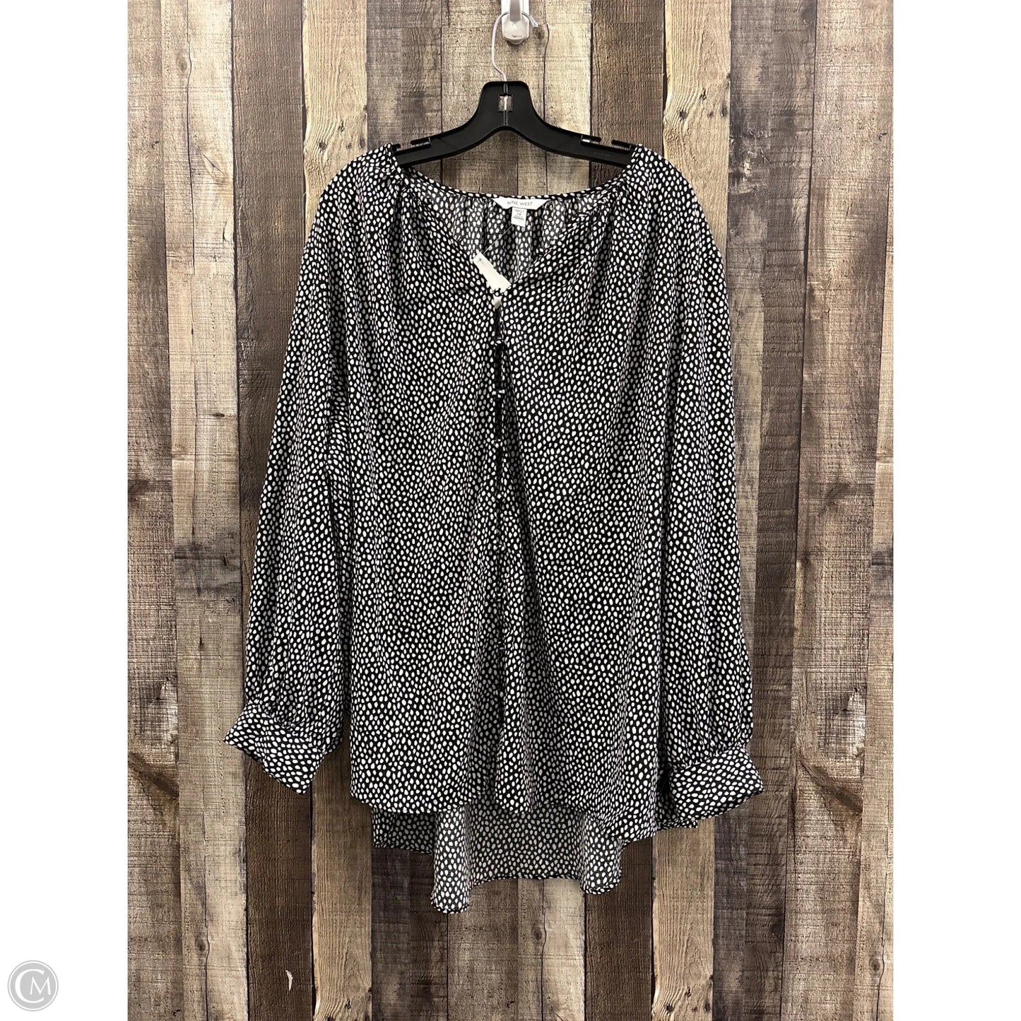 Top Long Sleeve By Nine West In Animal Print, Size: 4x
