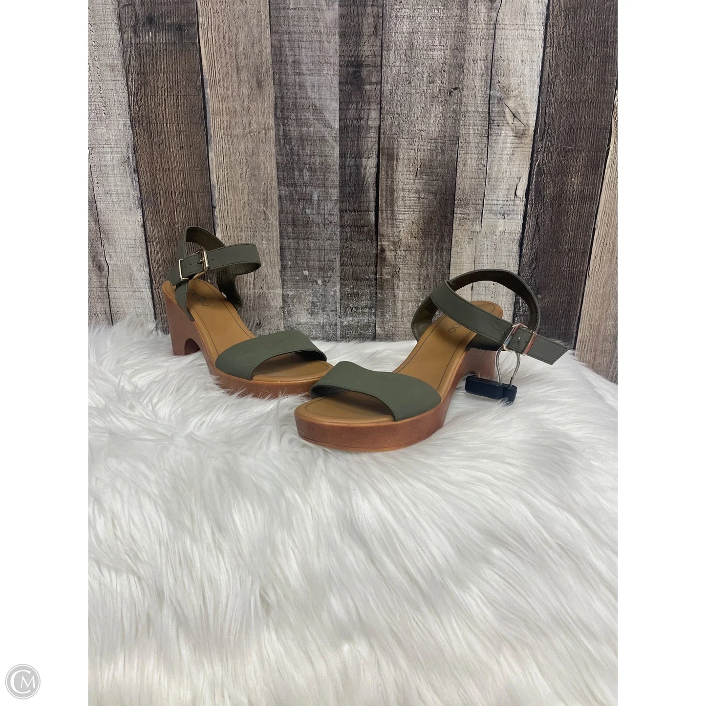 Sandals Heels Block By Me Too In Green, Size: 8
