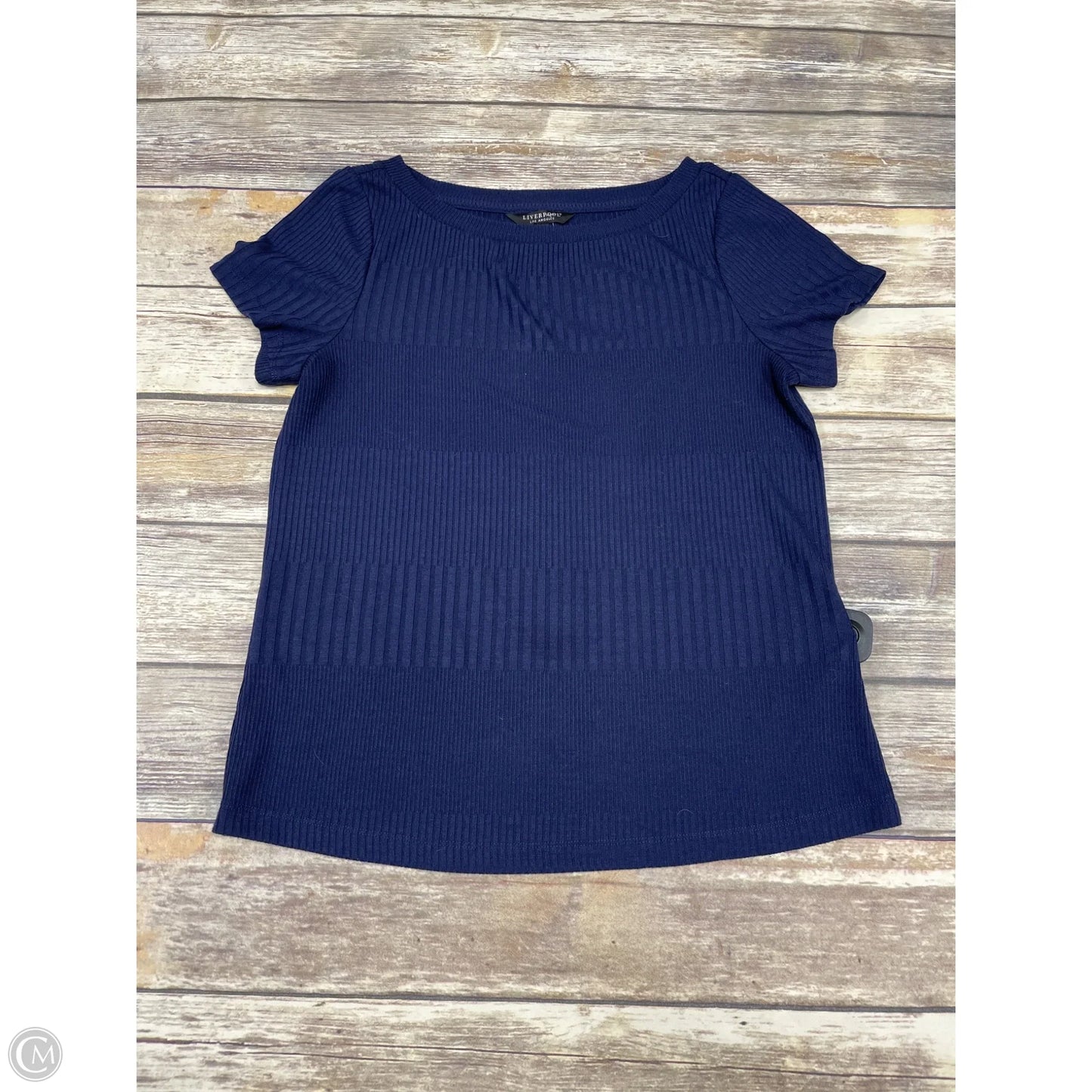 Top Short Sleeve By Liverpool In Navy, Size: M