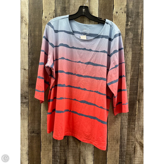 Top 3/4 Sleeve By D&co. In Multi-colored, Size: 1x