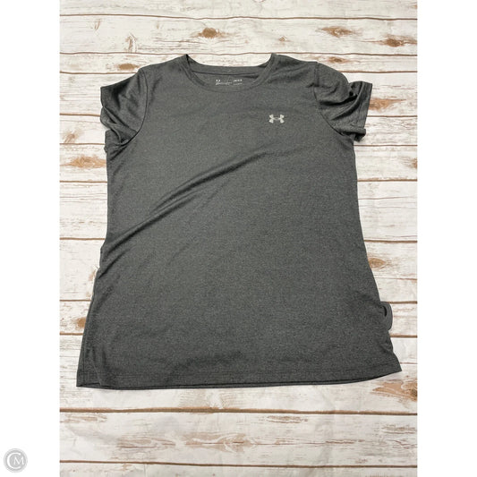 Athletic Top Short Sleeve By Under Armour In Grey, Size: L