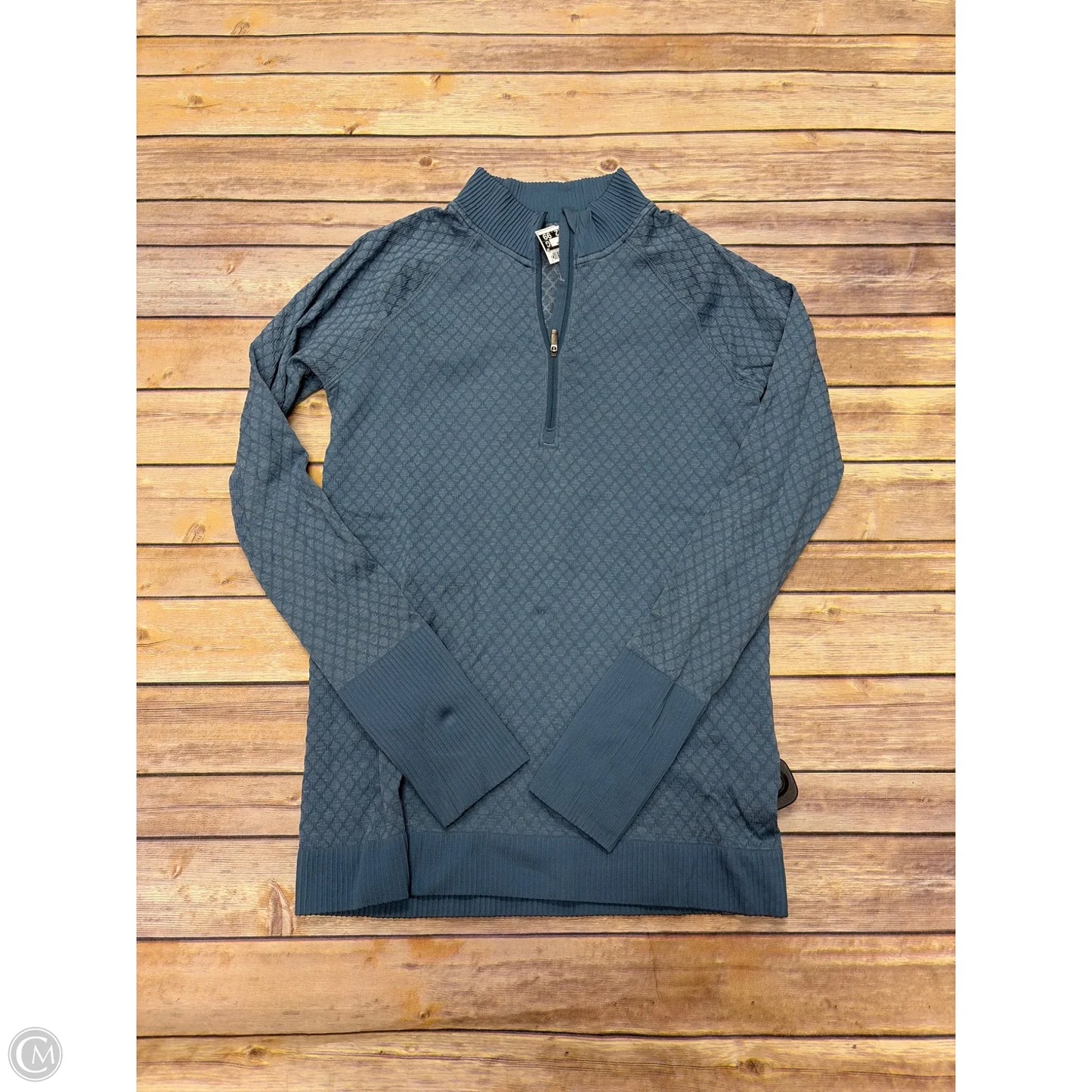 Athletic Top Long Sleeve Collar By Lululemon In Blue, Size: S