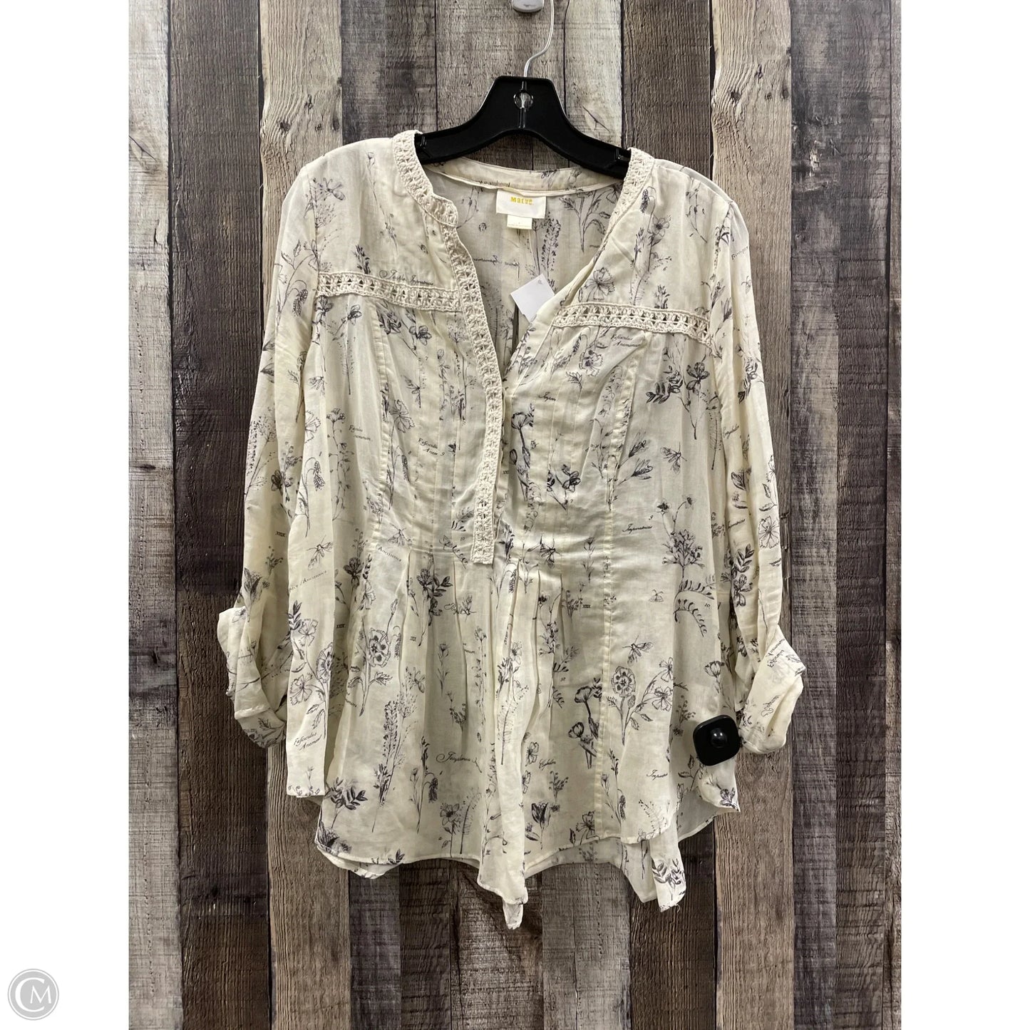 Top Long Sleeve By Maeve In Beige, Size: S