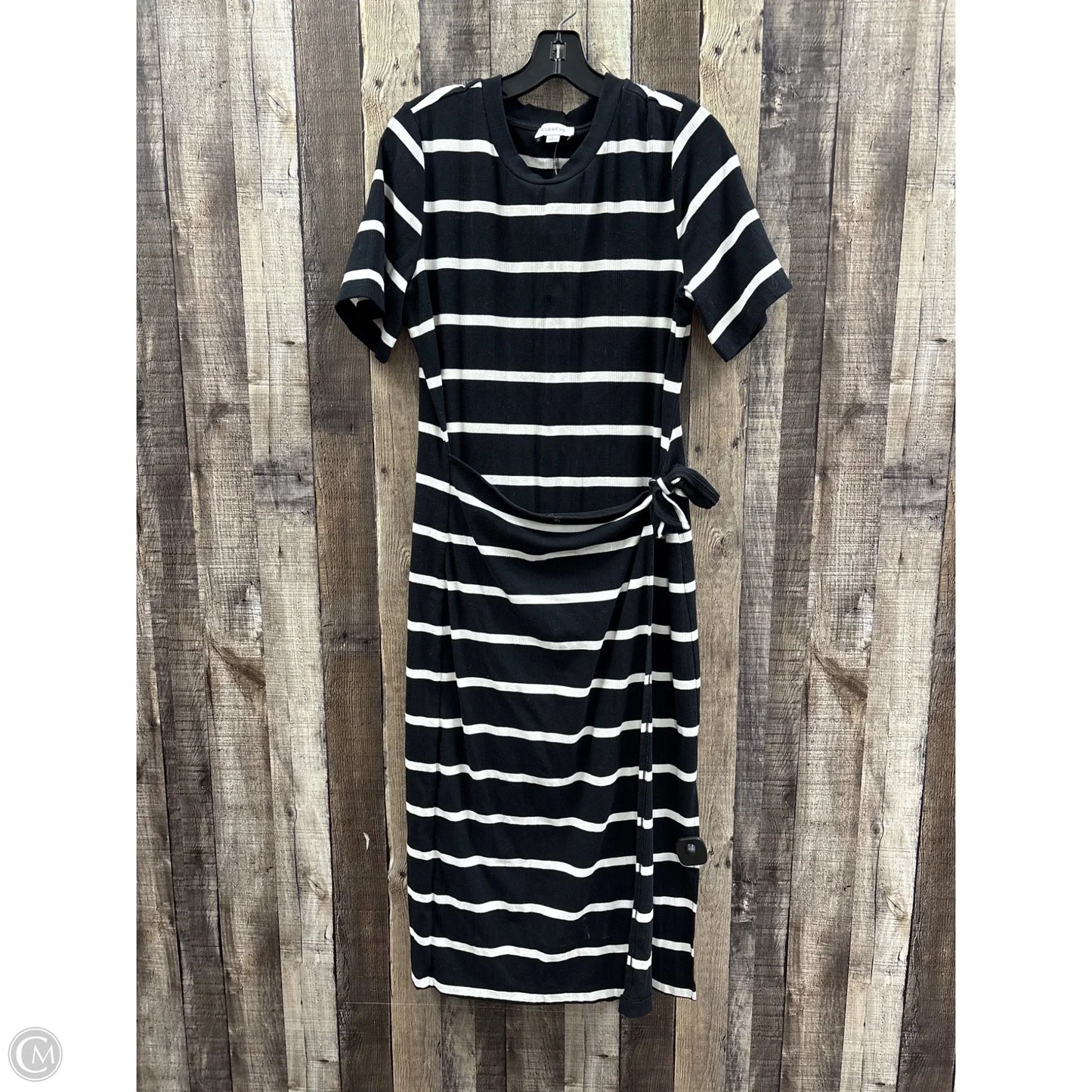 Dress Casual Midi By Evereve In Black & White, Size: L