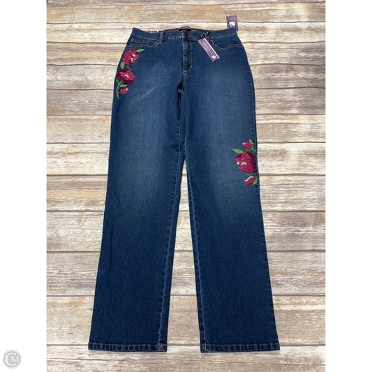 Jeans Straight By Gloria Vanderbilt In Blue Denim, Size: 12