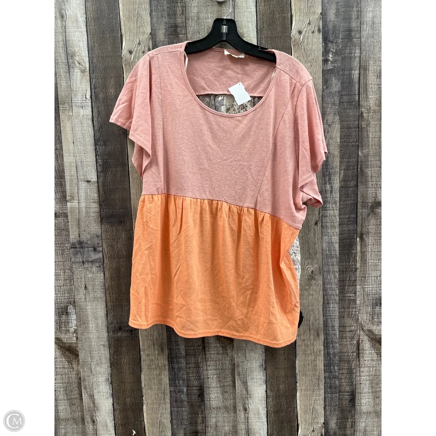 Top Short Sleeve By Umgee In Orange & Pink, Size: Xl