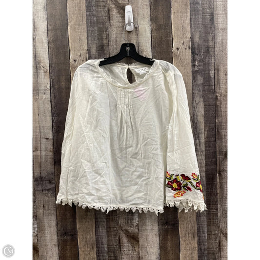Top Long Sleeve By Velvet In Cream, Size: L