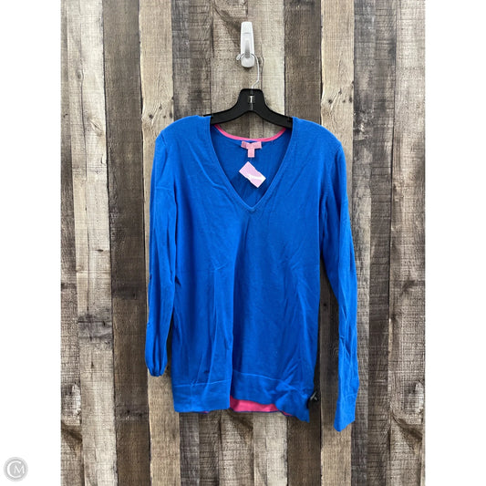 Top Long Sleeve Designer By Lilly Pulitzer In Blue, Size: L
