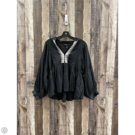 Top Long Sleeve By Banana Republic In Black, Size: S