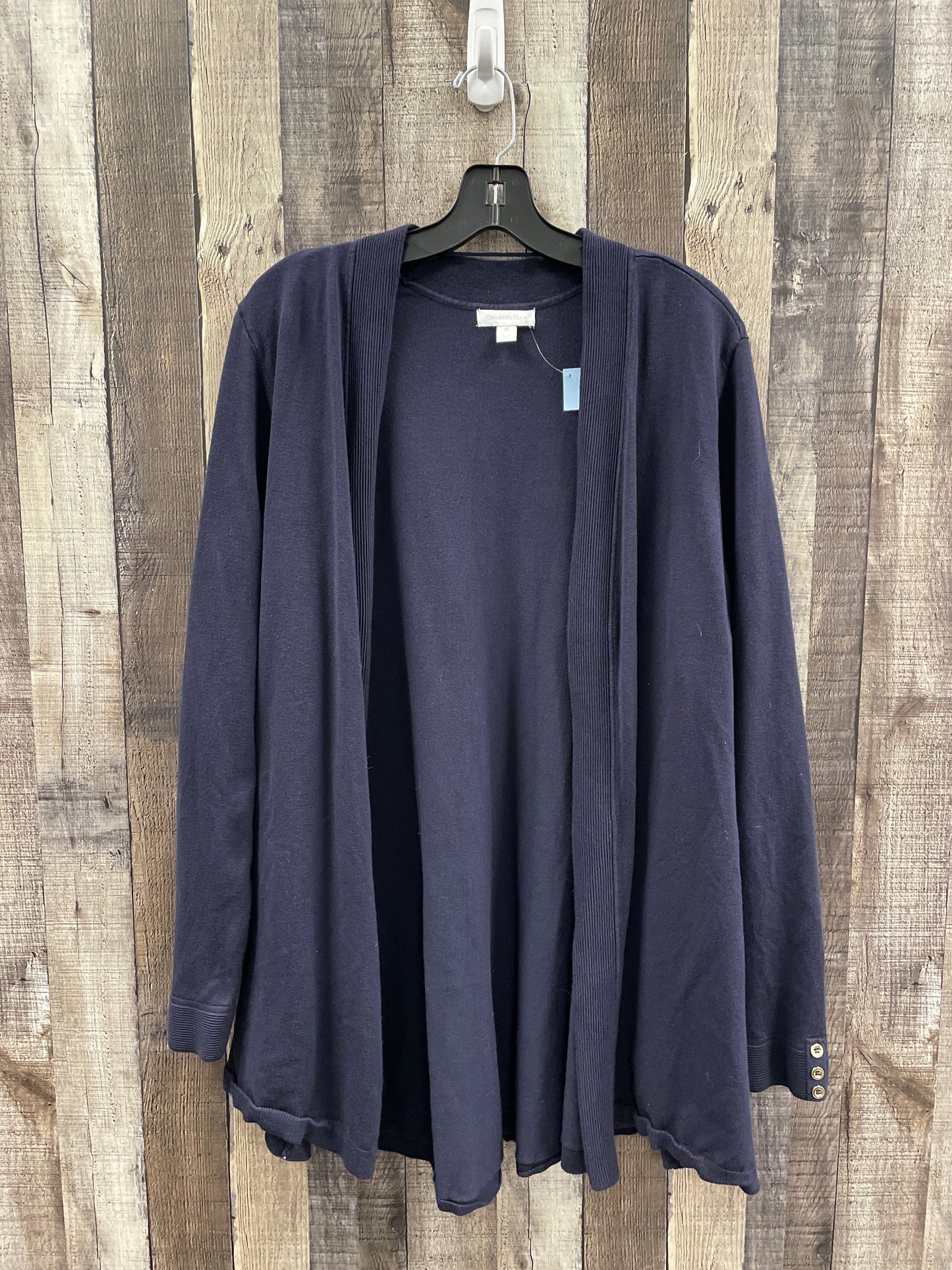 Sweater Cardigan By Charter Club In Navy, Size: 3x