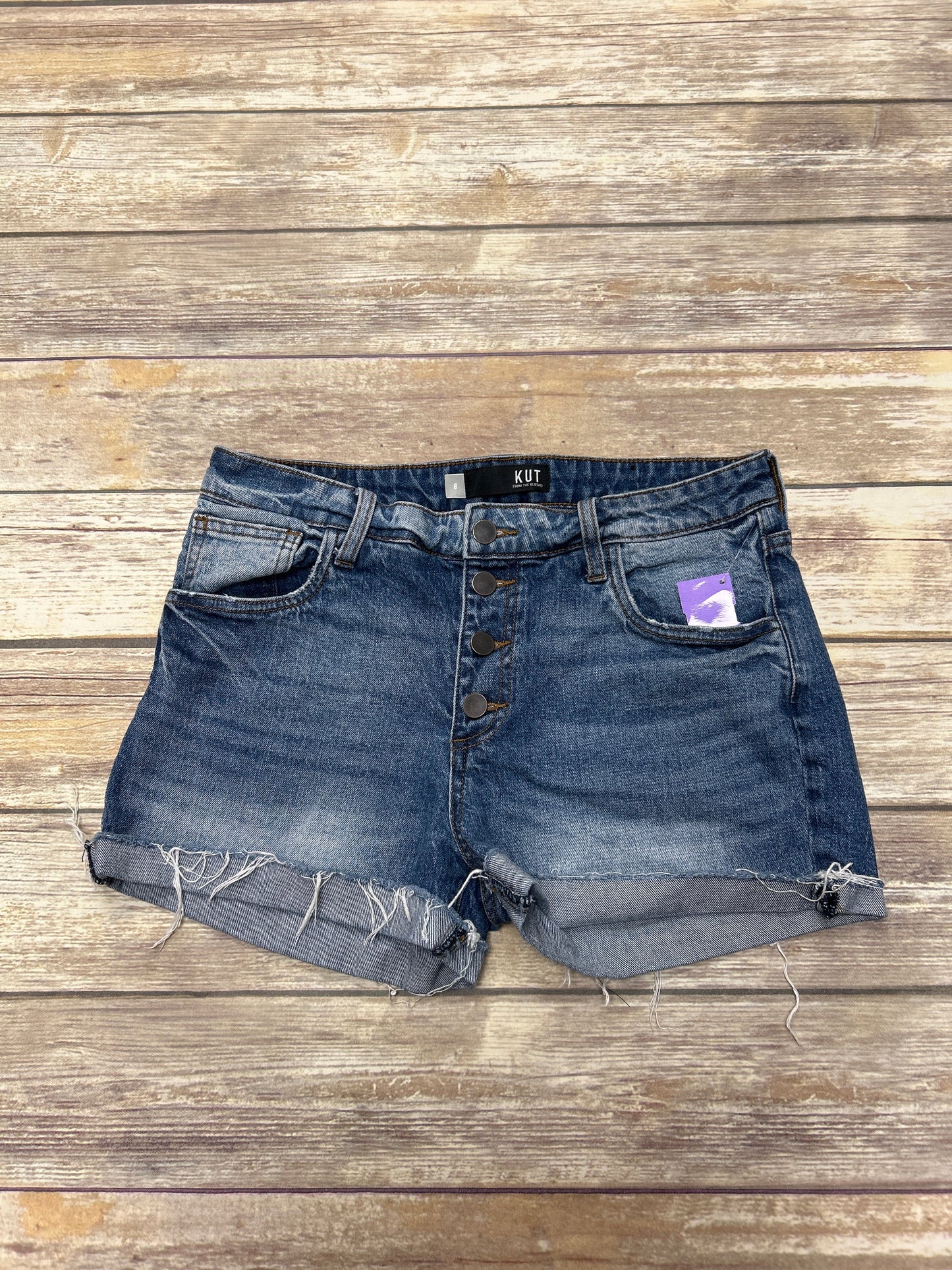 Blue Denim Shorts Kut, Size 8