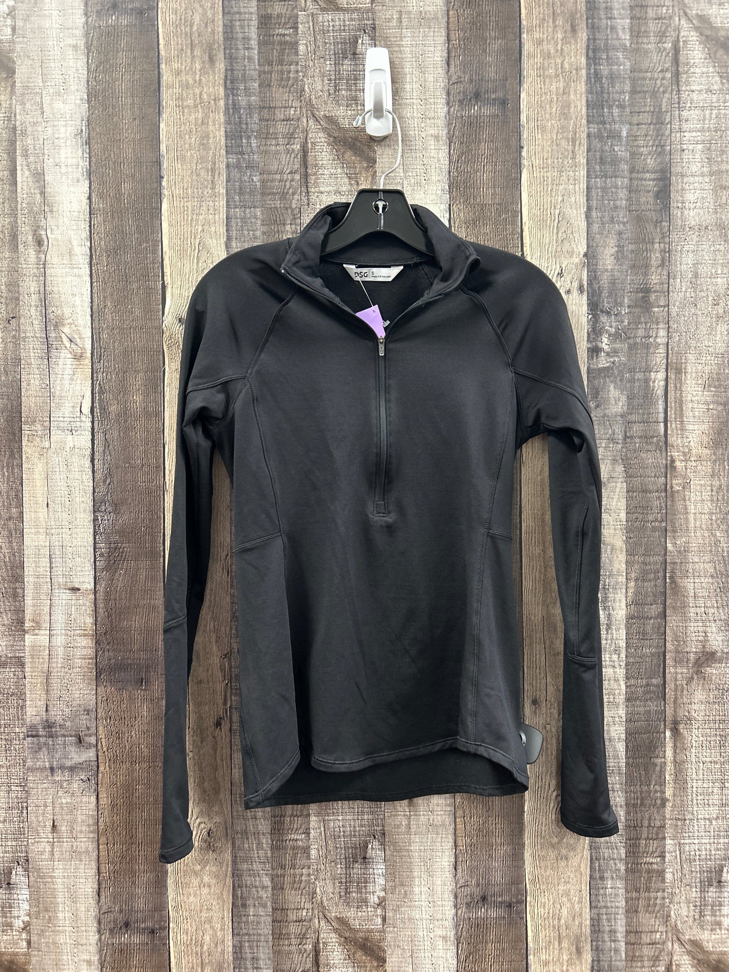 Black Athletic Top Long Sleeve Collar Dsg Outerwear, Size Xl