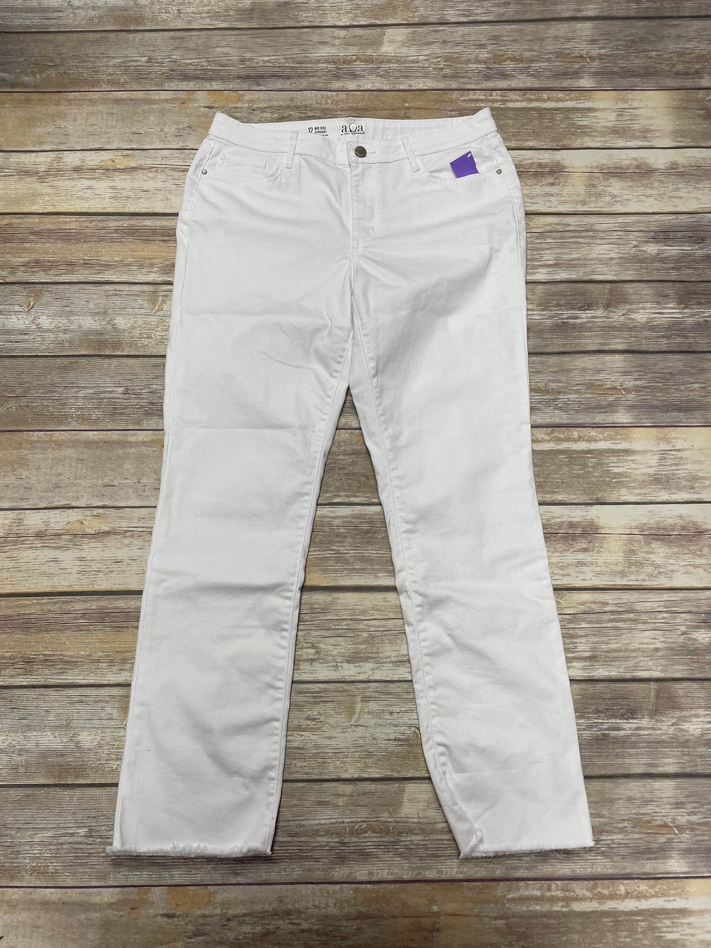 Jeans Straight By Ana In White Denim, Size: 12