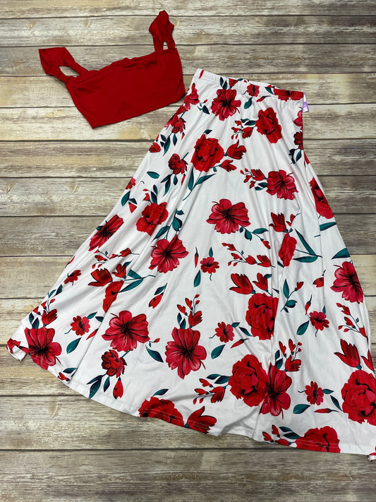 Red Skirt Set 2pc Shein, Size M