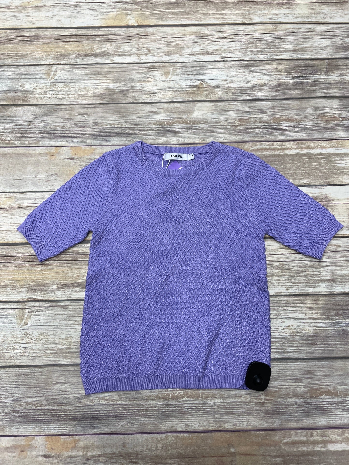 Purple Top Short Sleeve Knit Wear, Size S