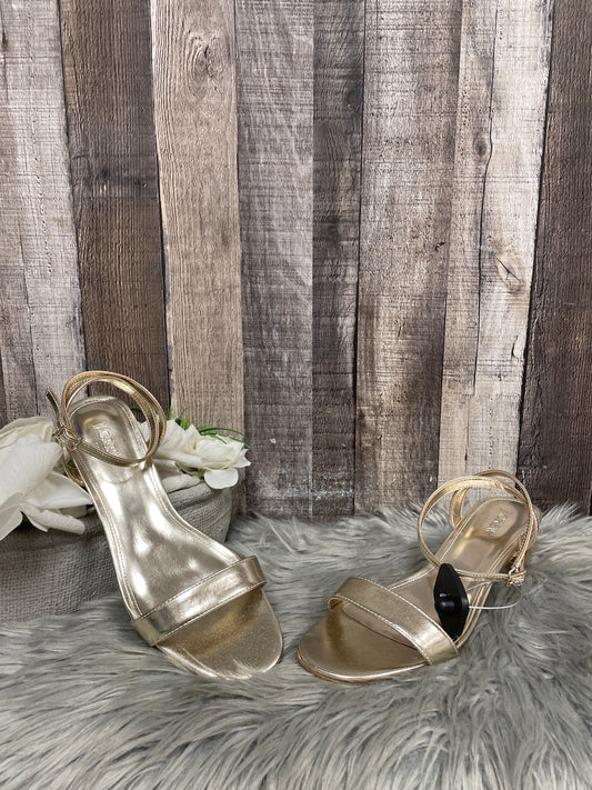 Gold Sandals Heels Block J. Crew, Size 9.5