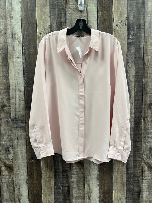 Top Long Sleeve By Express In Pink, Size: Xl