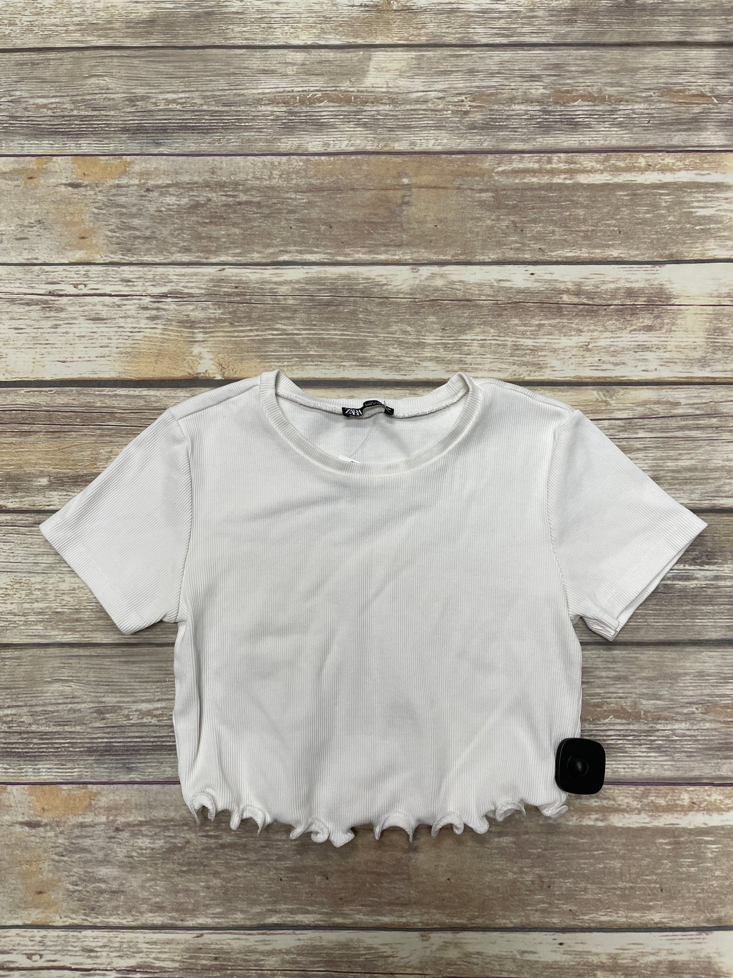 White Top Short Sleeve Zara, Size L