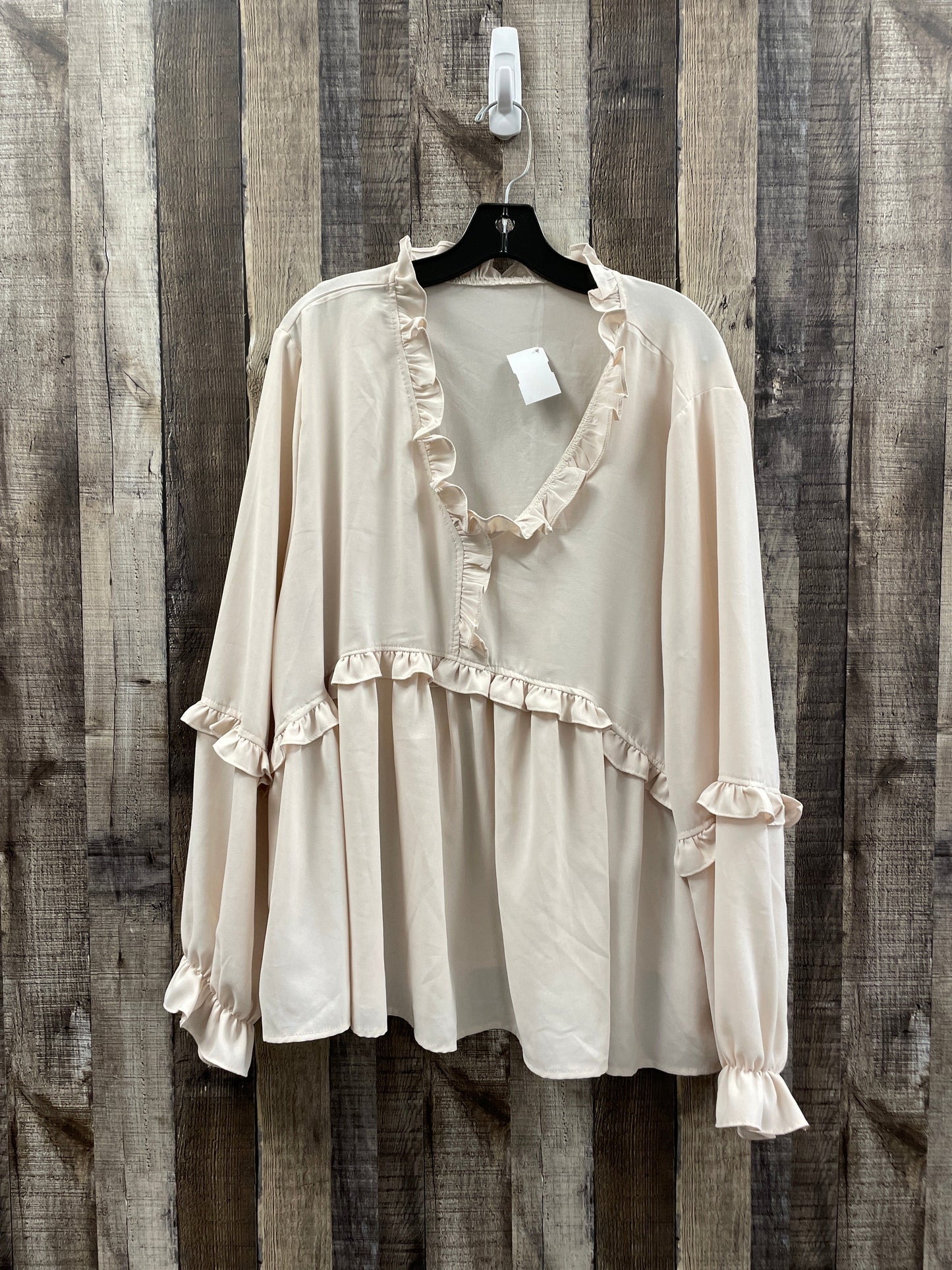 Cream Top Long Sleeve Shein, Size 2x