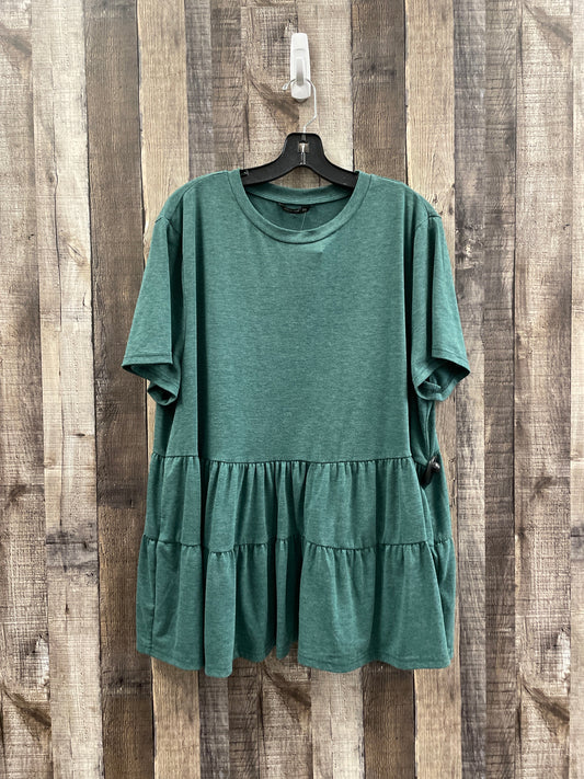 Green Top Short Sleeve Shein, Size 2x