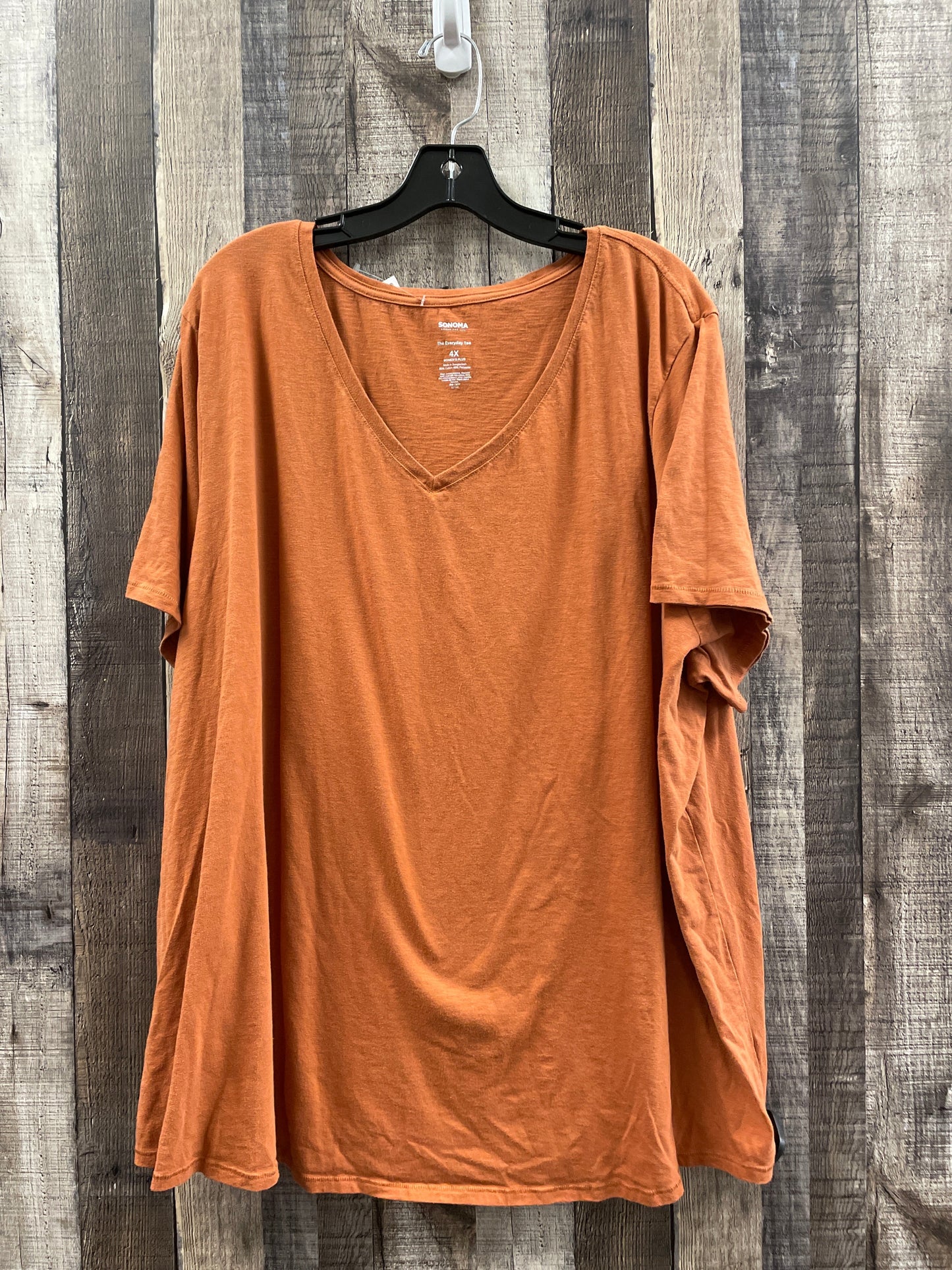 Top Short Sleeve By Sonoma In Orange, Size: 4x