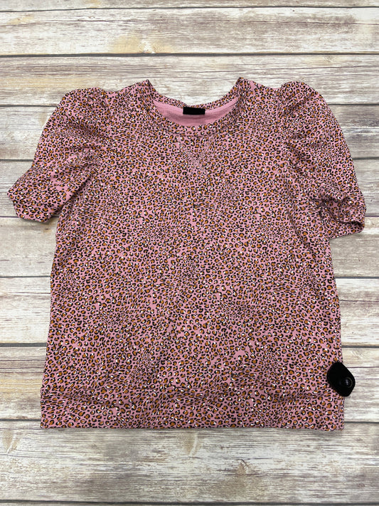 Top Short Sleeve By Who What Wear In Animal Print, Size: S