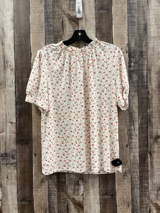 Top Short Sleeve By Adrianna Papell In Floral Print, Size: M