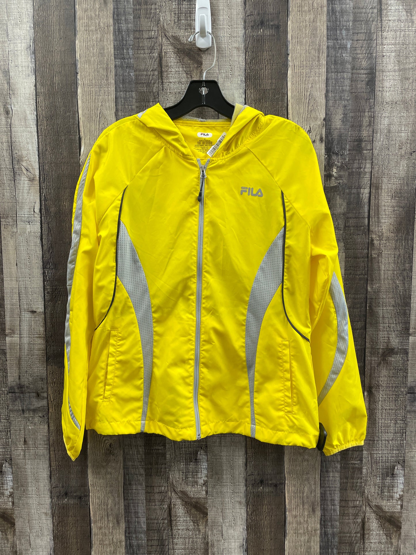 Athletic Jacket By Fila In Yellow, Size: M