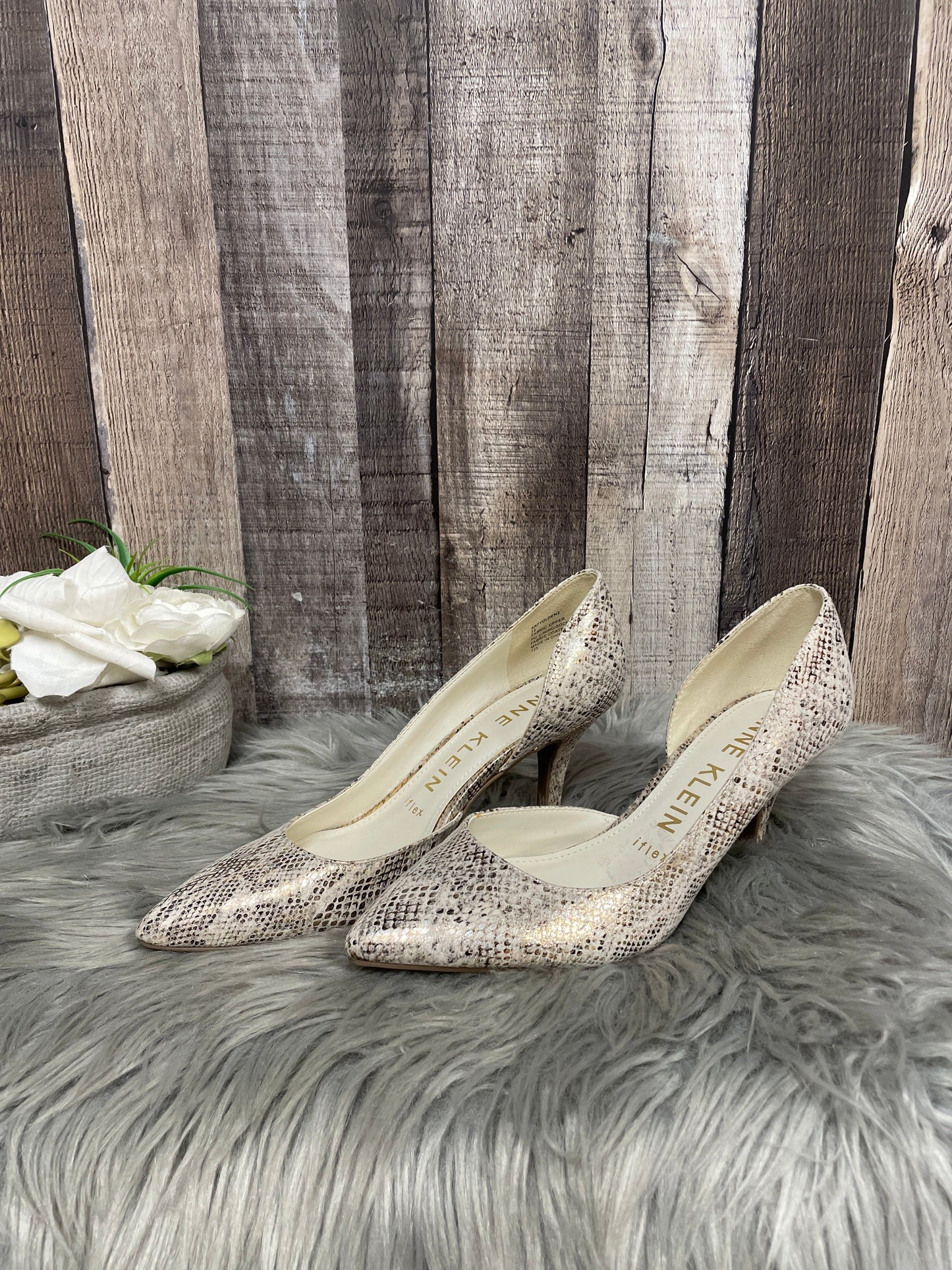 Shoes Heels Stiletto By Anne Klein In Snakeskin Print, Size: 7.5