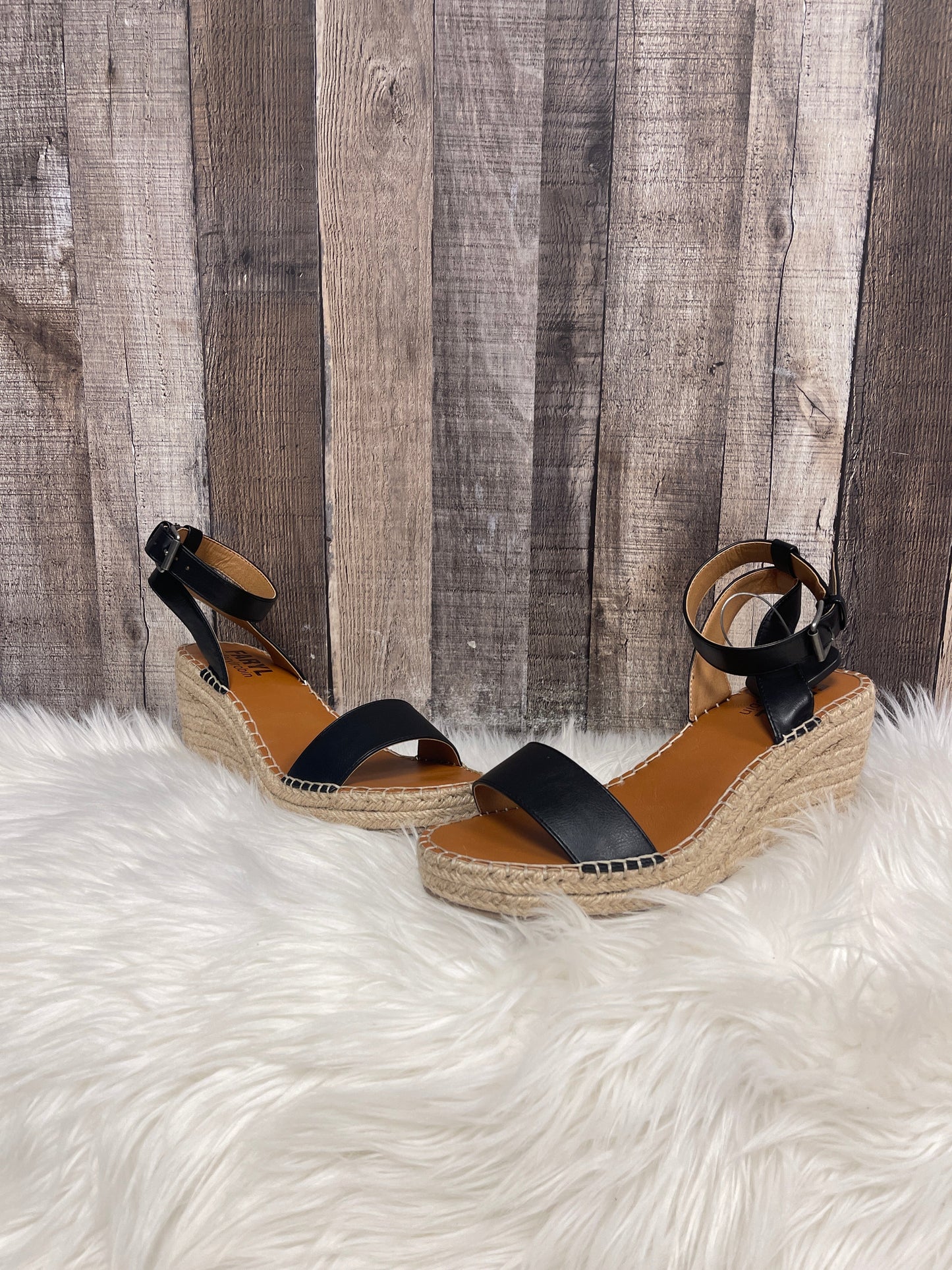 Sandals Heels Wedge By Cme In Black, Size: 10