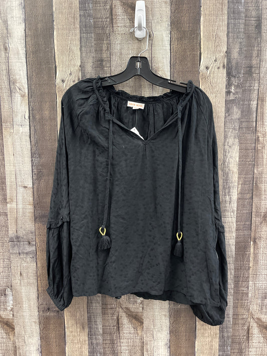 Top Long Sleeve By Knox Rose In Black, Size: S